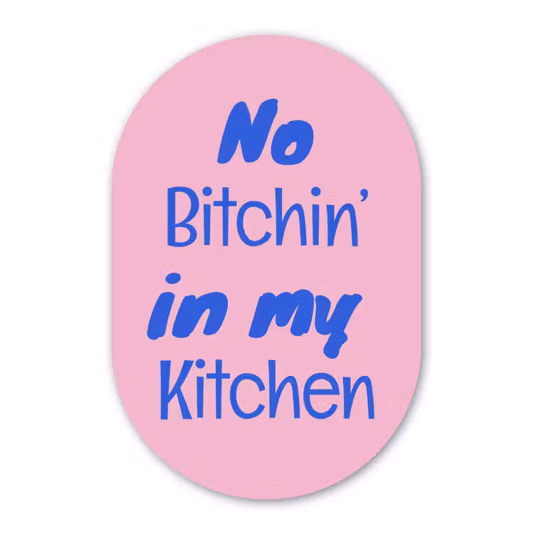 Quote - Blauw - Lettertype - Keuken Wandcirkel Ovaal Forex klein -3d