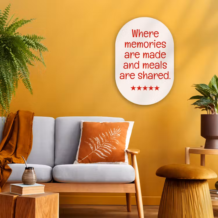 Quote - Sterren - Rood - Memories Wandcirkel Ovaal Forex klein -sfeer4
