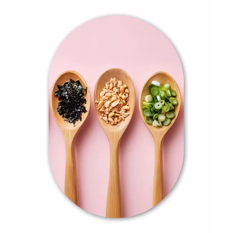 Ingrediënten - Lepels - Hout - Roze Wandcirkel Ovaal Forex klein -3d