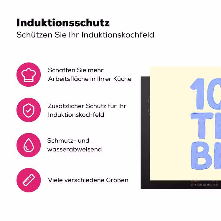 100% that bitch - Blauw - Wit Inductie beschermer vinyl 3mm klein -zzzzzzz-lf-ups