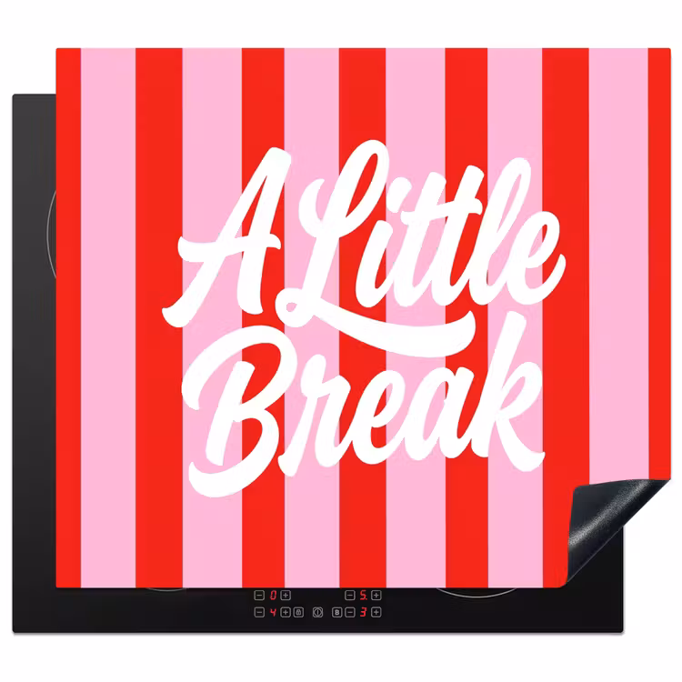 A Little Break - Strepen - Rood - Roze Inductie beschermer vinyl 3mm middel -3d