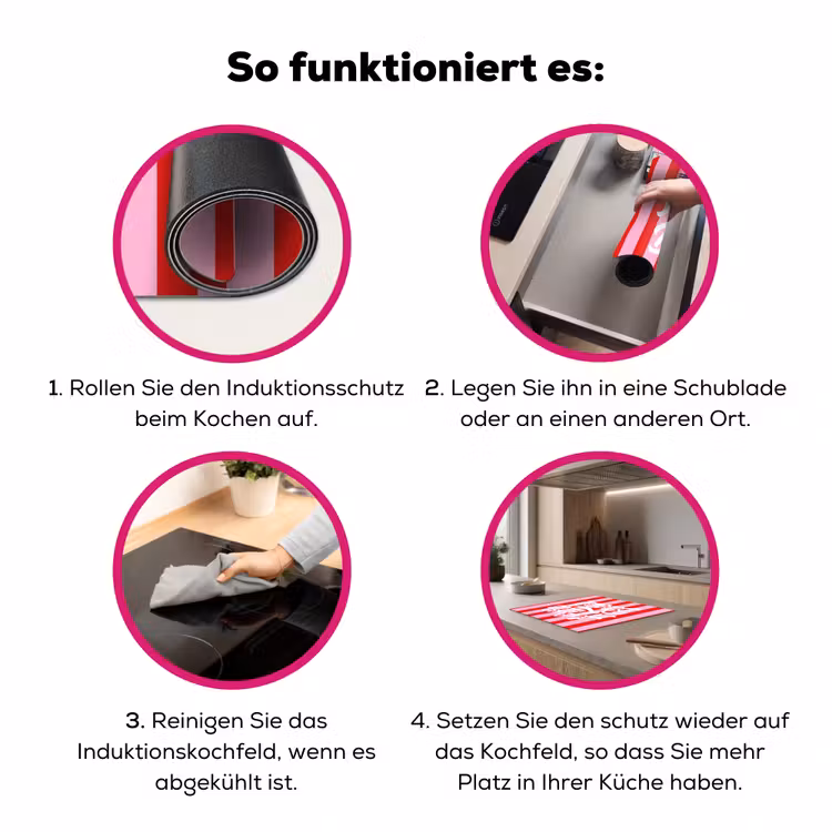 A Little Break - Strepen - Rood - Roze Inductie beschermer vinyl 3mm middel -zzzzzzz-lf-werking