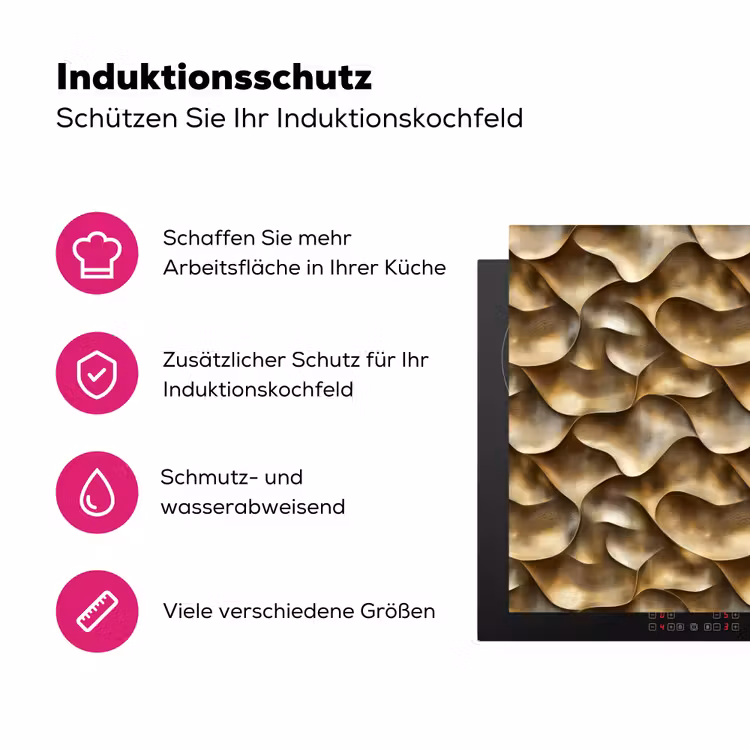 Abstract - Antiek - Goud Inductie beschermer vinyl 3mm klein 276 -zzzzzzz-lf-ups