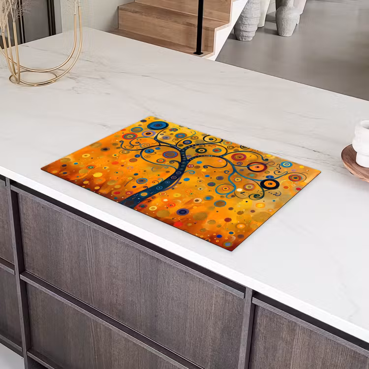 Abstract - Boom - Levensboom - Modern Inductie beschermer vinyl 3mm klein -sfeer8