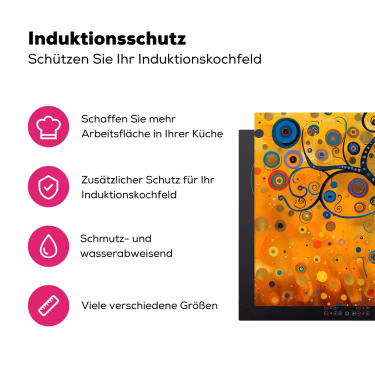 Abstract - Boom - Levensboom - Modern Inductie beschermer vinyl 3mm klein -zzzzzzz-lf-ups