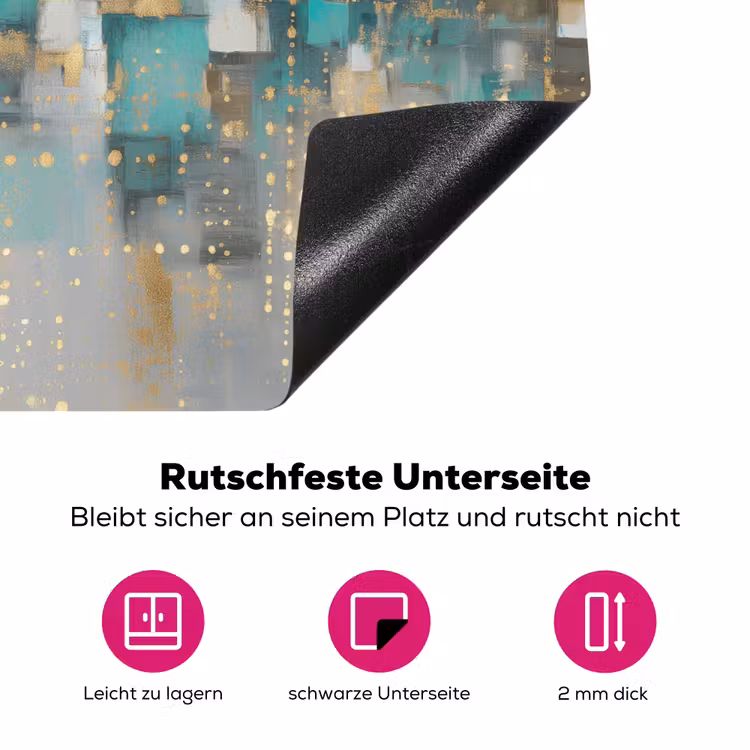 Abstract - Blokken - Goud - Skyline Inductie beschermer vinyl 3mm klein -zzzzzzz-lf-onderkant
