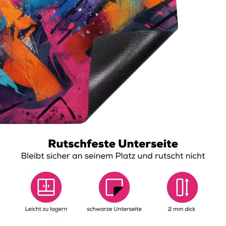Abstract - Explosie - Neonkleuren Inductie beschermer vinyl 3mm klein -zzzzzzz-lf-onderkant