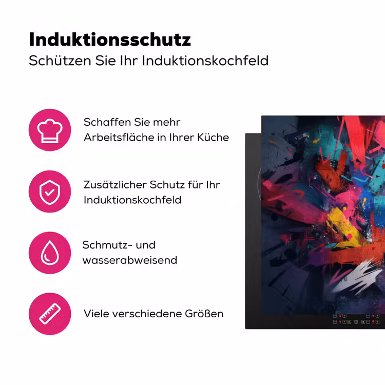Abstract - Explosie - Neonkleuren Inductie beschermer vinyl 3mm klein -zzzzzzz-lf-ups