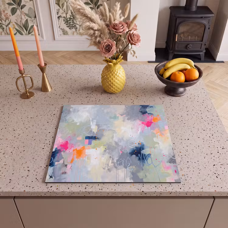 Abstract - Kleurrijk - Modern - Kunst Inductie beschermer vinyl 3mm middel -sfeer3