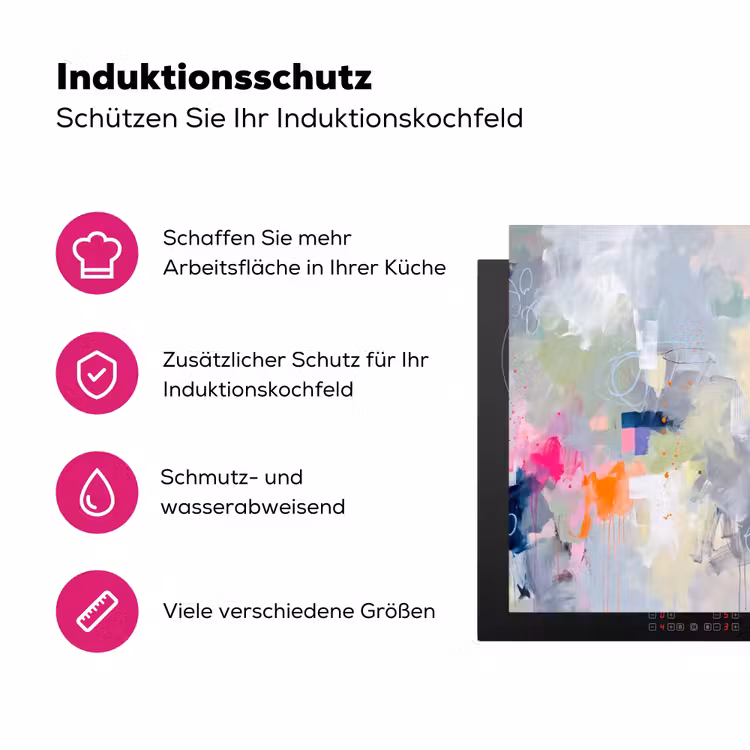 Abstract - Kleurrijk - Modern - Kunst Inductie beschermer vinyl 3mm middel -zzzzzzz-lf-ups
