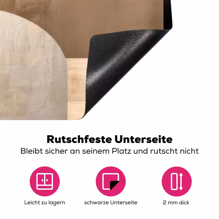Abstract - Vlakken - Zwart - Rond Inductie beschermer vinyl 3mm klein -zzzzzzz-lf-onderkant
