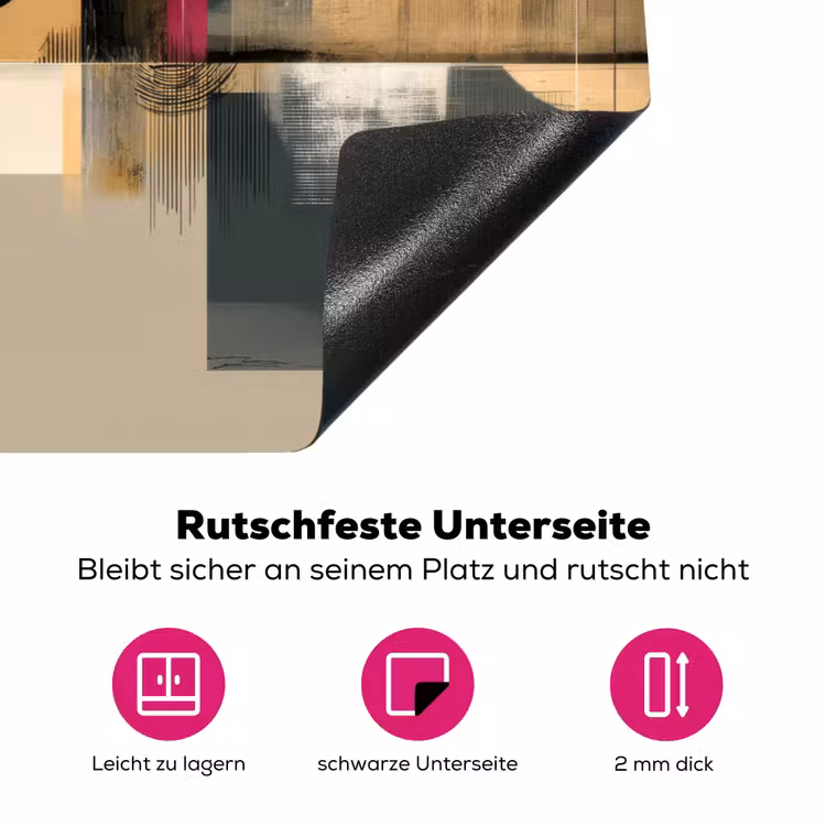Abstract - Vormen - Beige - Texturen Inductie beschermer vinyl 3mm klein -zzzzzzz-lf-onderkant