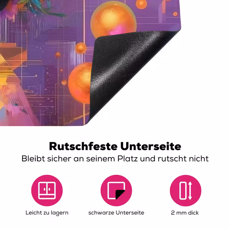 Abstract - Vrouw - Bloemenkroon - Goud Inductie beschermer vinyl 3mm klein -zzzzzzz-lf-onderkant