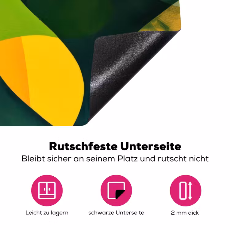 Abstract - Geel - Roze - Groen Inductie beschermer vinyl 3mm klein -zzzzzzz-lf-onderkant