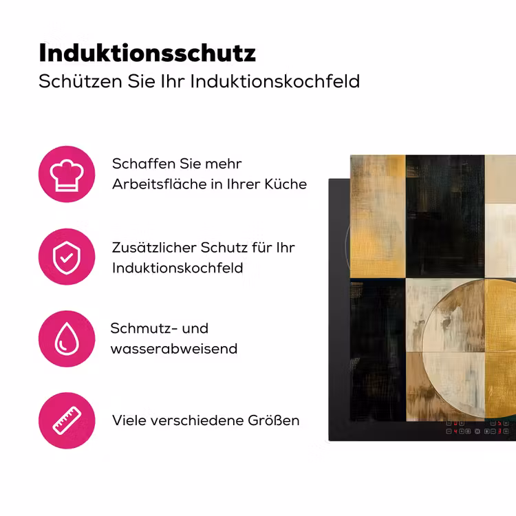 Abstract - Goud - Brons - Vormen - Geometrisch Inductie beschermer vinyl 3mm klein -zzzzzzz-lf-ups