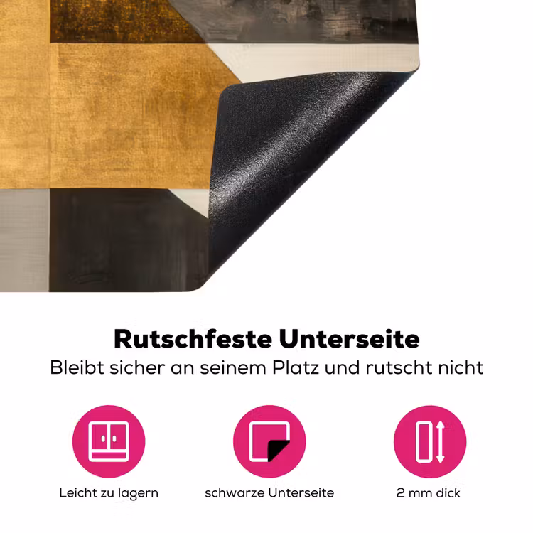 Abstract - Goud - Grijs - Vormen - Geometrisch Inductie beschermer vinyl 3mm klein -zzzzzzz-lf-onderkant