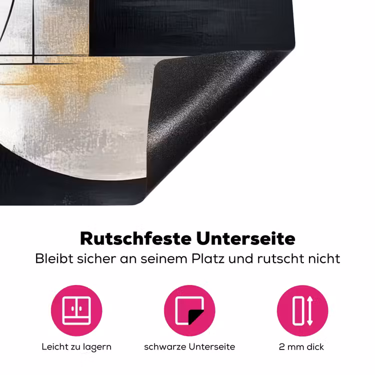 Abstract - Goud - Zilver - Vormen - Aesthetic Inductie beschermer vinyl 3mm klein -zzzzzzz-lf-onderkant