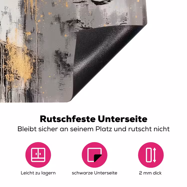 Abstract - Hert - Gewei - Goud Inductie beschermer vinyl 3mm klein -zzzzzzz-lf-onderkant