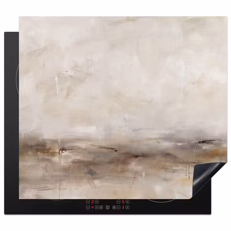 Abstrakt - Landschap - Modern - Beige - Kunst Inductie beschermer vinyl 3mm middel -3d