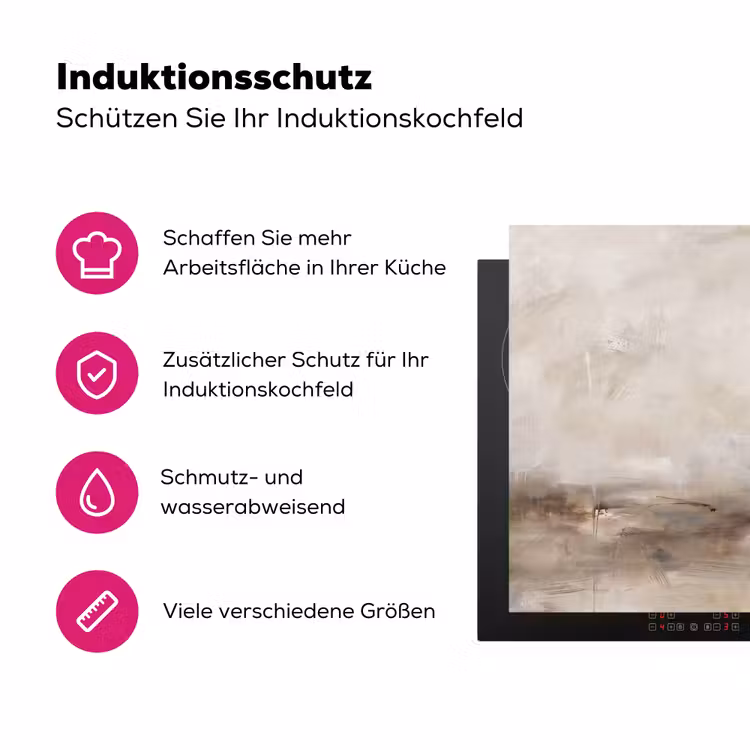 Abstrakt - Landschap - Modern - Beige - Kunst Inductie beschermer vinyl 3mm middel -zzzzzzz-lf-ups