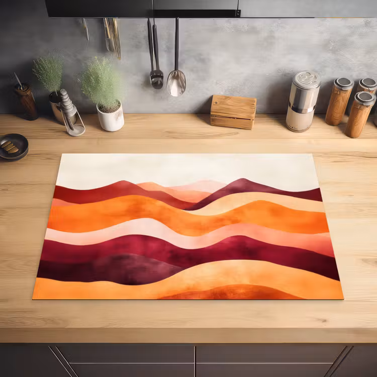 Abstract - Landschap - Golven Inductie beschermer vinyl 3mm klein -sfeer5