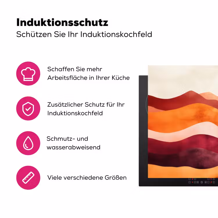 Abstract - Landschap - Golven Inductie beschermer vinyl 3mm klein -zzzzzzz-lf-ups
