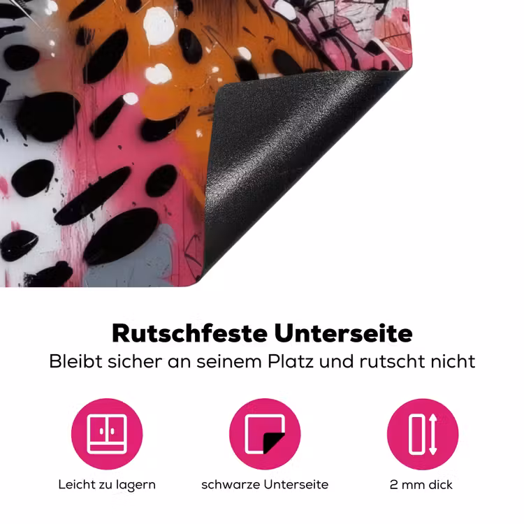 Abstract - Luipaard - Kleurrijk Inductie beschermer vinyl 3mm klein -zzzzzzz-lf-onderkant