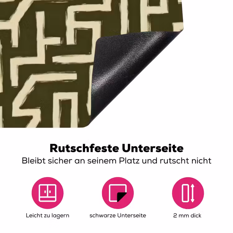 Abstract - Lijnen - Groen Inductie beschermer vinyl 3mm klein 276 -zzzzzzz-lf-onderkant