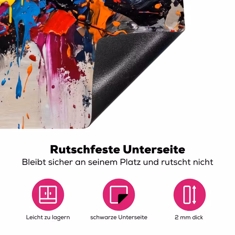 Abstract - Schilderij - Kleurrijk - Dynamisch Inductie beschermer vinyl 3mm klein -zzzzzzz-lf-onderkant