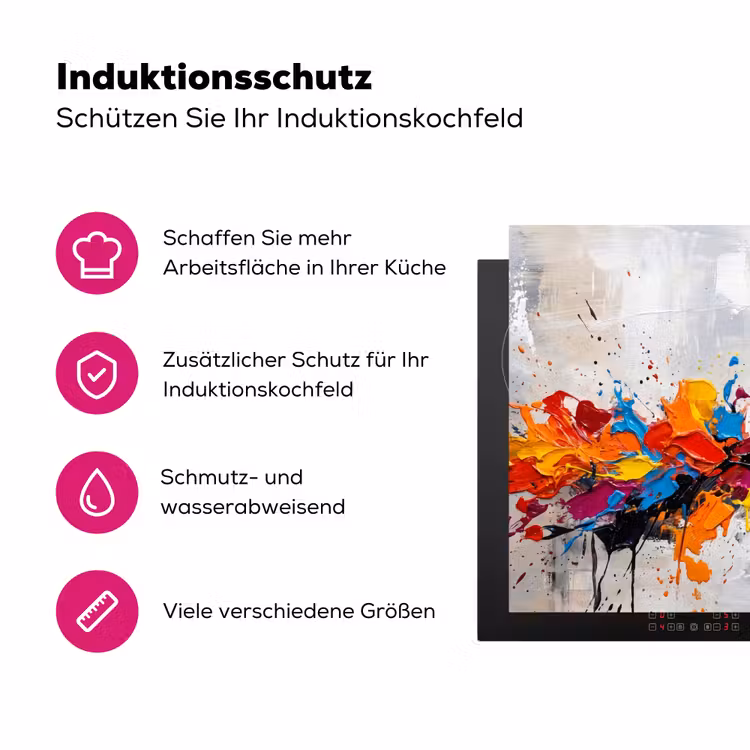 Abstract - Schilderij - Kleurrijk - Dynamisch Inductie beschermer vinyl 3mm klein -zzzzzzz-lf-ups