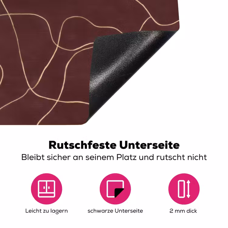 Abstract - Modern - Bruin Inductie beschermer vinyl 3mm klein 276 -zzzzzzz-lf-onderkant