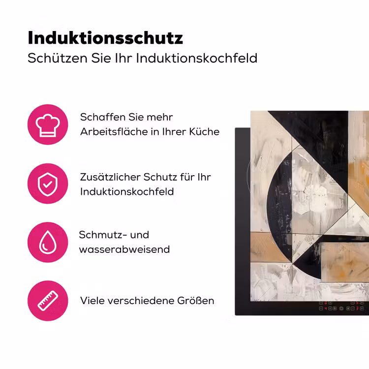 Abstract - Modern - Geometrisch - Pastel Inductie beschermer vinyl 3mm klein -zzzzzzz-lf-ups