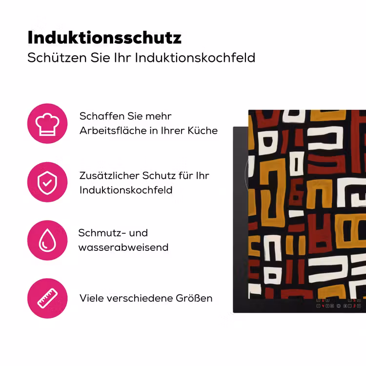 Abstract - Patroon - Rood Inductie beschermer vinyl 3mm klein -zzzzzzz-lf-ups