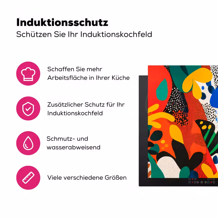 Abstract - Planten - Vormen - Kleurrijk Inductie beschermer vinyl 3mm klein -zzzzzzz-lf-ups