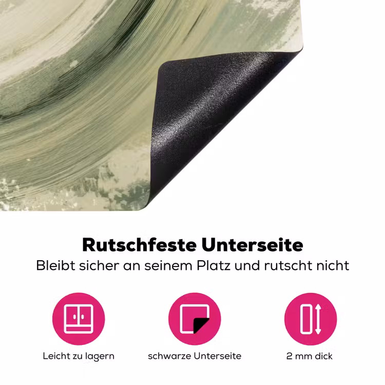 Abstract - Penseelstreken - Golven - Groen Inductie beschermer vinyl 3mm klein -zzzzzzz-lf-onderkant