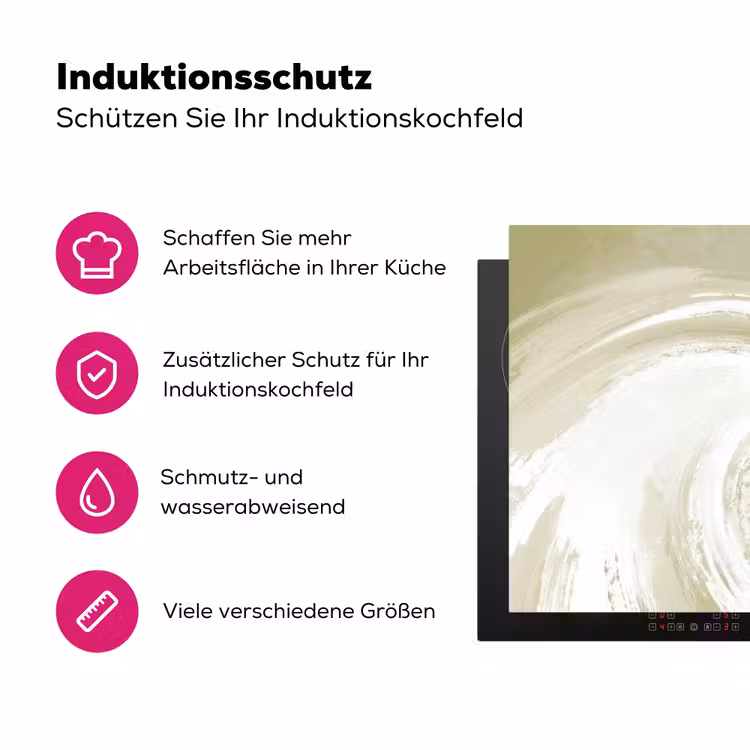 Abstract - Penseelstreken - Golven - Groen Inductie beschermer vinyl 3mm klein -zzzzzzz-lf-ups