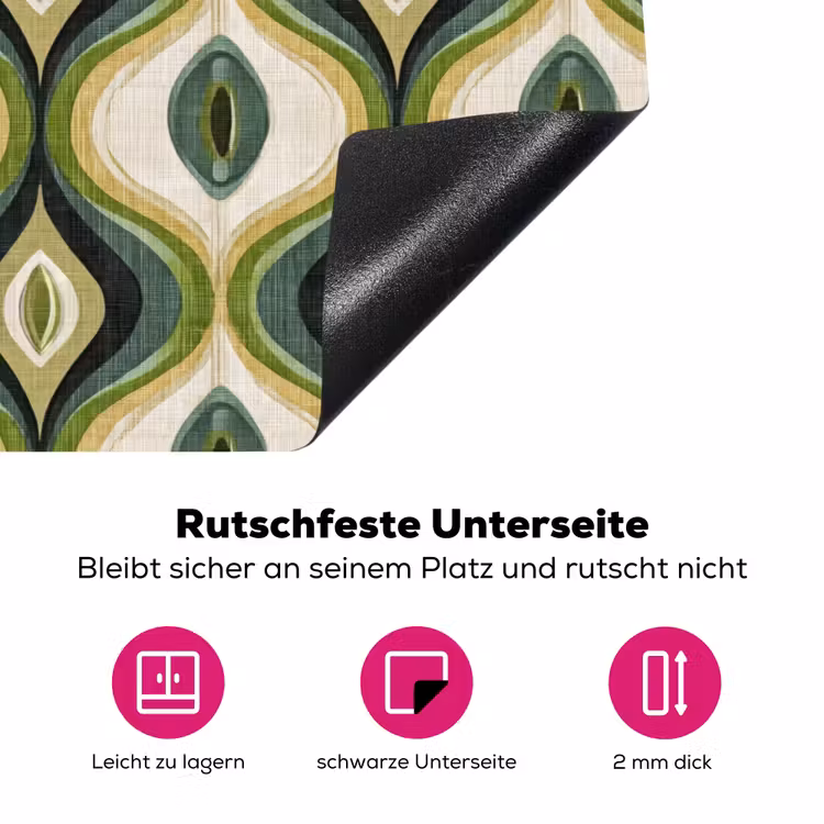 Abstract - Ritmisch - Groen Inductie beschermer vinyl 3mm klein 276 -zzzzzzz-lf-onderkant