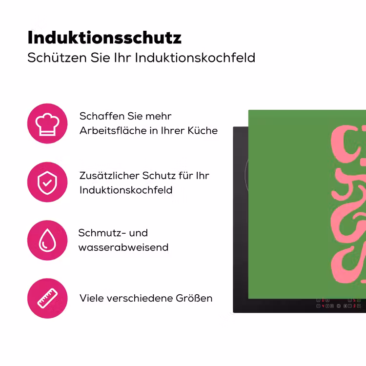 Abstract - Roze - Ciao - Vormen Inductie beschermer vinyl 3mm klein -zzzzzzz-lf-ups