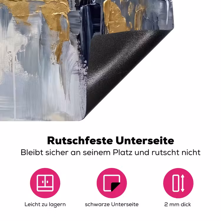 Abstract - Structuur - Goud - Grijs - Modern Inductie beschermer vinyl 3mm klein -zzzzzzz-lf-onderkant