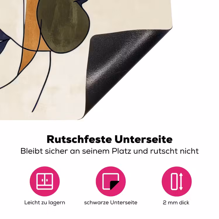 Abstract - Overlappende gezichten - Paars - Donkergroen Inductie beschermer vinyl 3mm klein -zzzzzzz-lf-onderkant