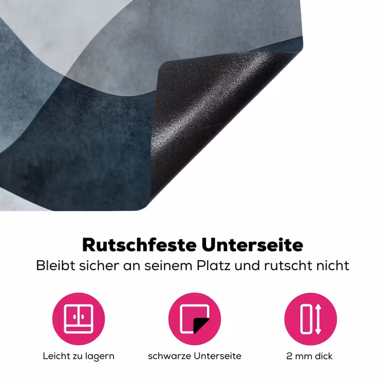 Abstract - Golven - Blauw Inductie beschermer vinyl 3mm klein -zzzzzzz-lf-onderkant
