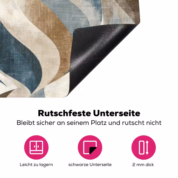 Abstract - Golven - Kleurrijk Inductie beschermer vinyl 3mm klein 276 -zzzzzzz-lf-onderkant