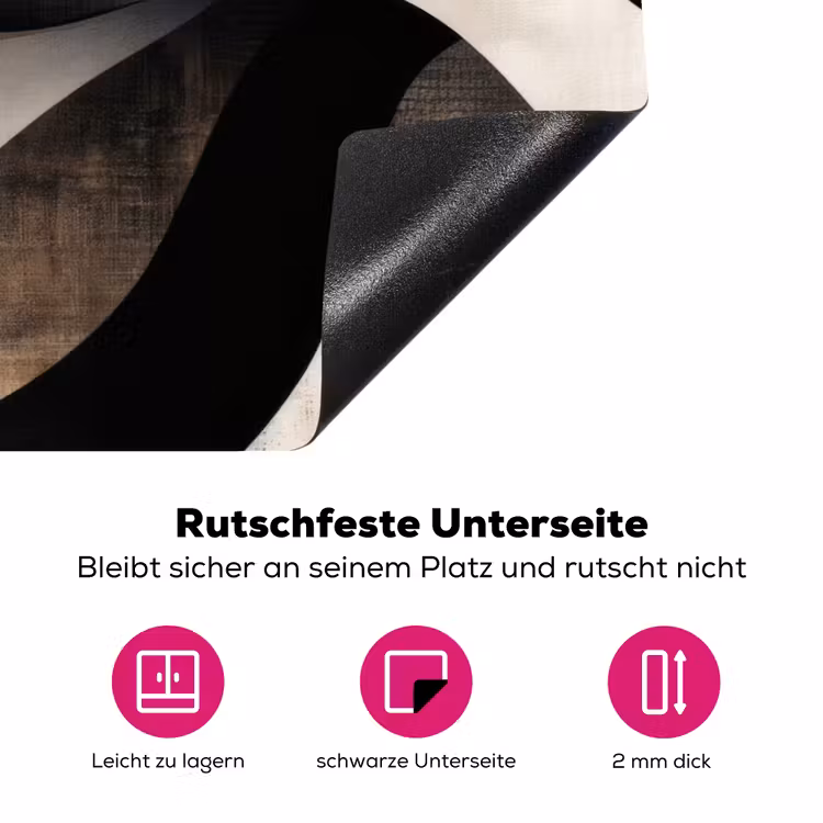 Abstract - Golven - Zwart - Verweerd Inductie beschermer vinyl 3mm klein -zzzzzzz-lf-onderkant