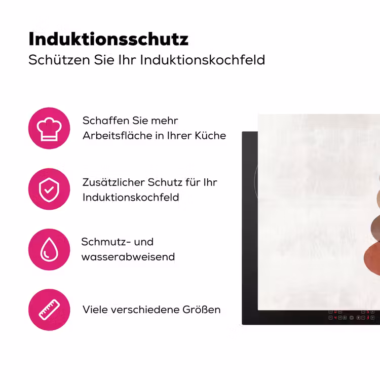 Abstractie - Gestapeld - Balans - Modern - Aardetinten Inductie beschermer vinyl 3mm klein -zzzzzzz-lf-ups