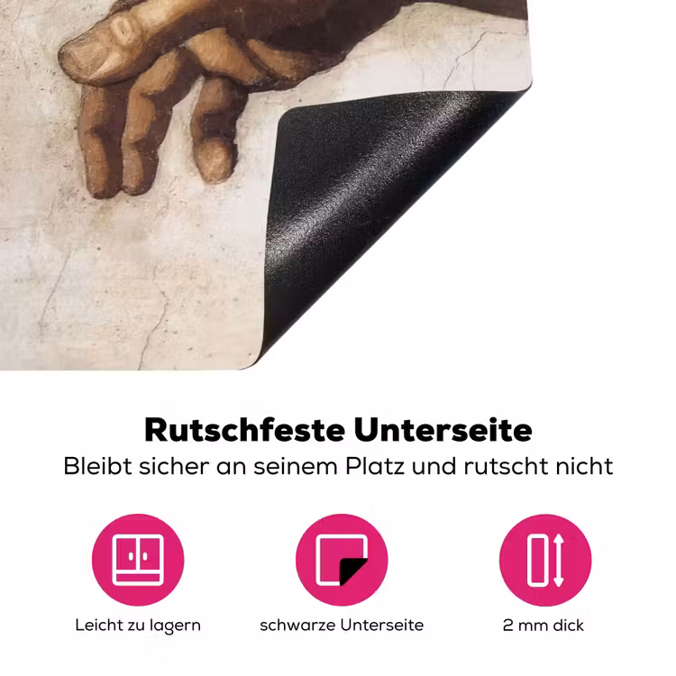 Adam - Michelangelo - Schilderij - Creation of Adam Inductie beschermer vinyl 3mm klein -zzzzzzz-lf-onderkant