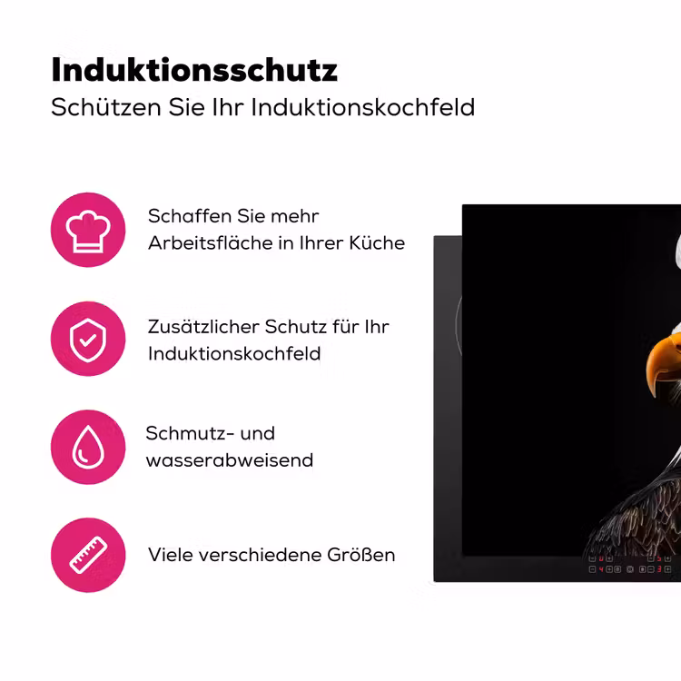 Arend -Amerika - Koksmuts - Vogel - Stoer Inductie beschermer vinyl 3mm klein -zzzzzzz-lf-ups