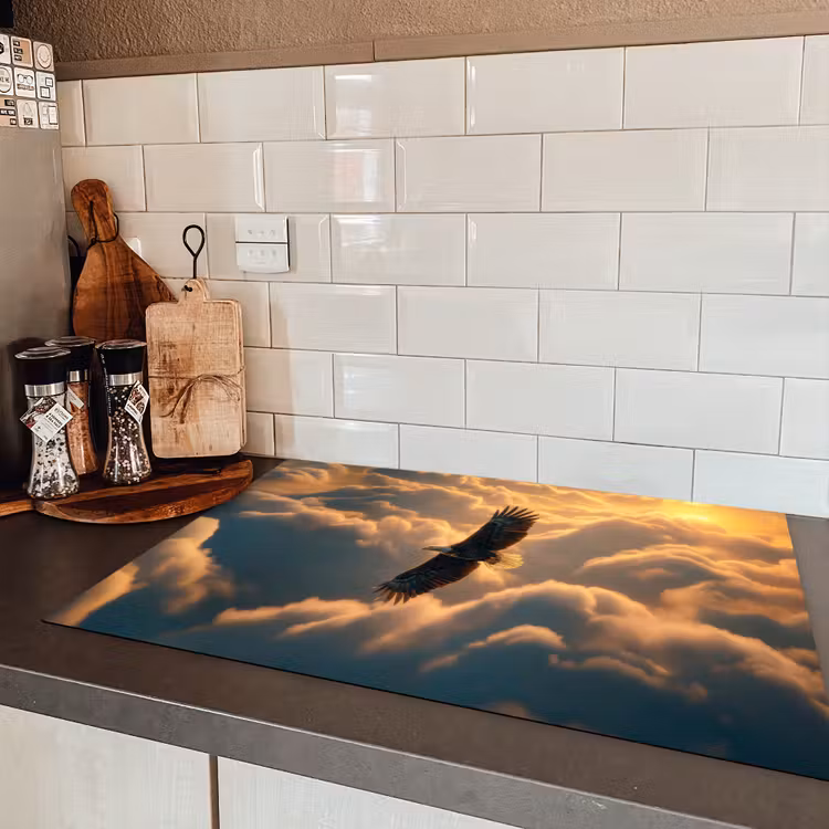 Adelaar - Wolken - Zon Inductie beschermer vinyl 3mm klein -sfeer3