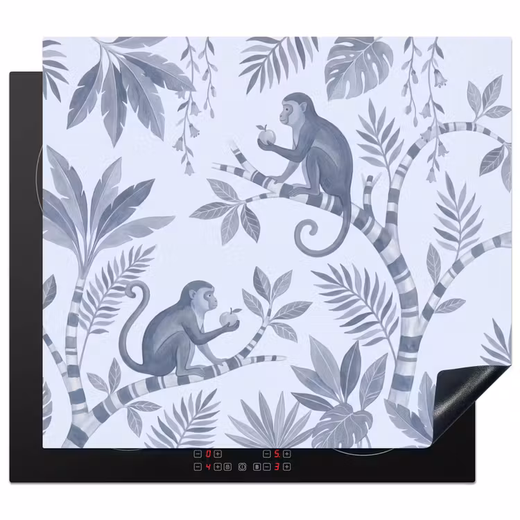 Aap - Boom - Bladeren - Jungle - Illustratie Inductie beschermer vinyl 3mm middel -3d