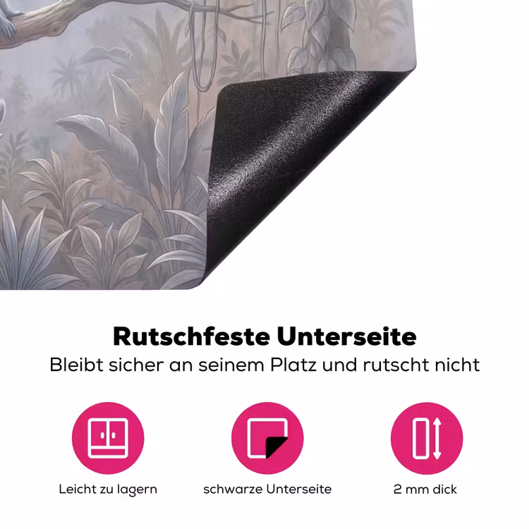 Aap - Boom - Jungle - Natuur - Grijs Inductie beschermer vinyl 3mm middel -zzzzzzz-lf-onderkant