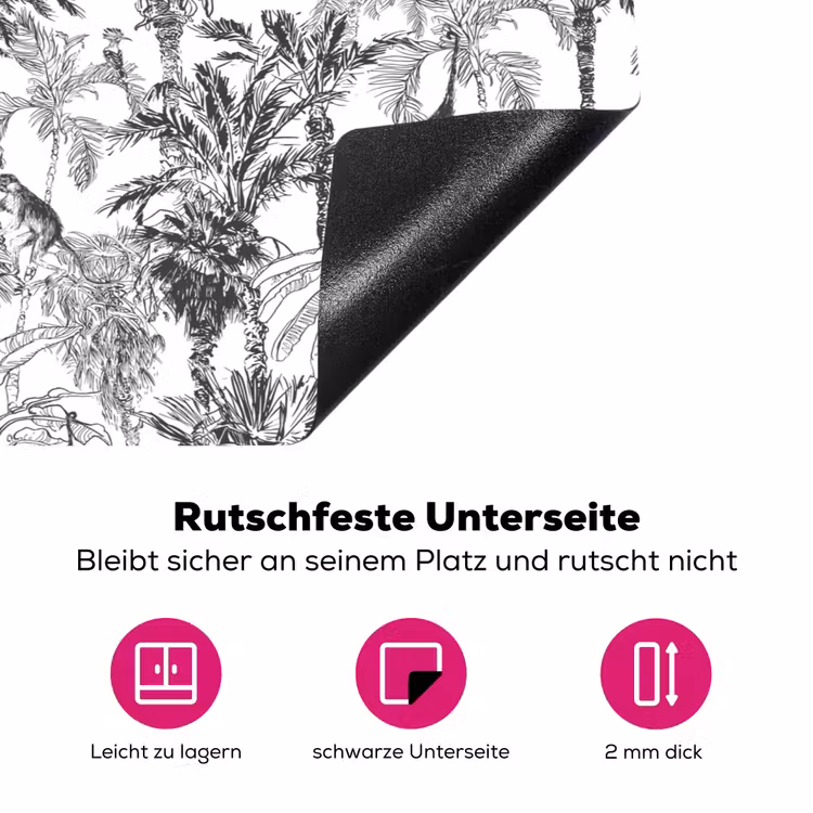 Aap - Oerwoud - Abstract - Grijs Inductie beschermer vinyl 3mm klein 276 -zzzzzzz-lf-onderkant